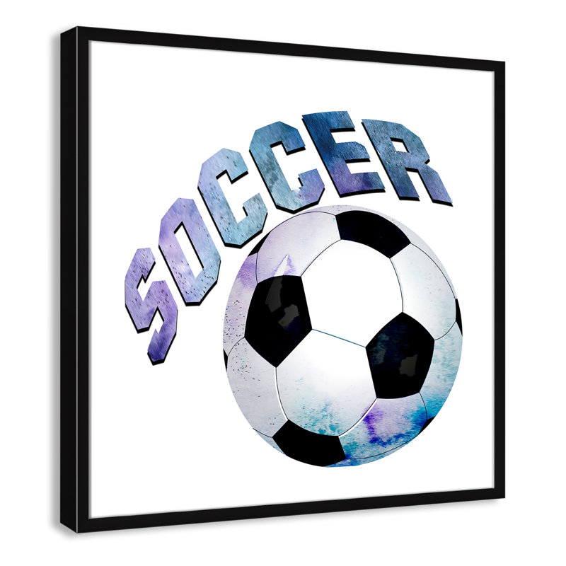 Fille de football 1, H 27,5 po x l 27,5 po x P 1,19 po, Encadré de boîte noir