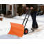 Pelle à neige 29 po avec roues, pelle à neige en acier robuste avec roues, lame inclinée, déneigement efficace avec lame inclinée à 5 positions et poignée réglable pour porte, trottoir, argent-123218387-123218390