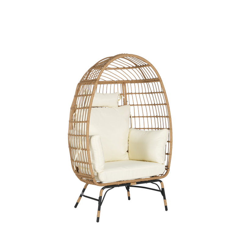 Balancelle en rotin avec coussin et coussins Harold