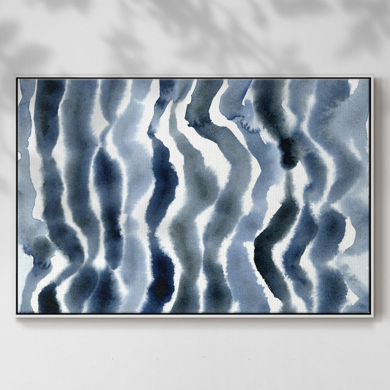 Vraie vague bleue II, H 27 po x l 41 po x P 2 po, Blanc