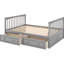 Lit superposé convertible au-dessus d'un lit superposé avec tiroirs - chambre à coucher grise avec tiroirs Easy-Roll, structure en bois massif-794321485-794321487