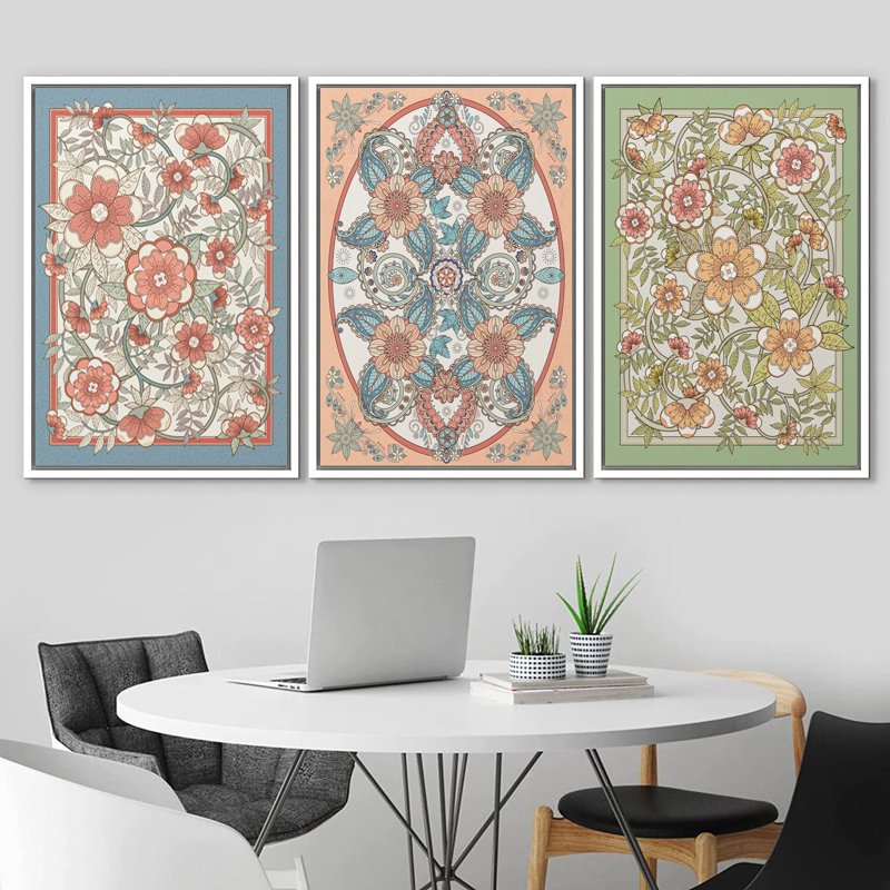 Motif de fleurs botaniques abstraites, illustrations botaniques florales, photos de ferme moderne rétro, impression numérique sur toile, impression numérique sur toile encadrée