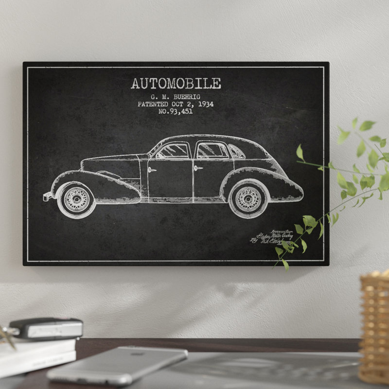 G.M. Buehrig Cord Automobile (Charcoal) III by Aged Pixel - Gallery-Wrapped Canvas Giclée, 12" H x 18" W x 1.5" D, No Mat