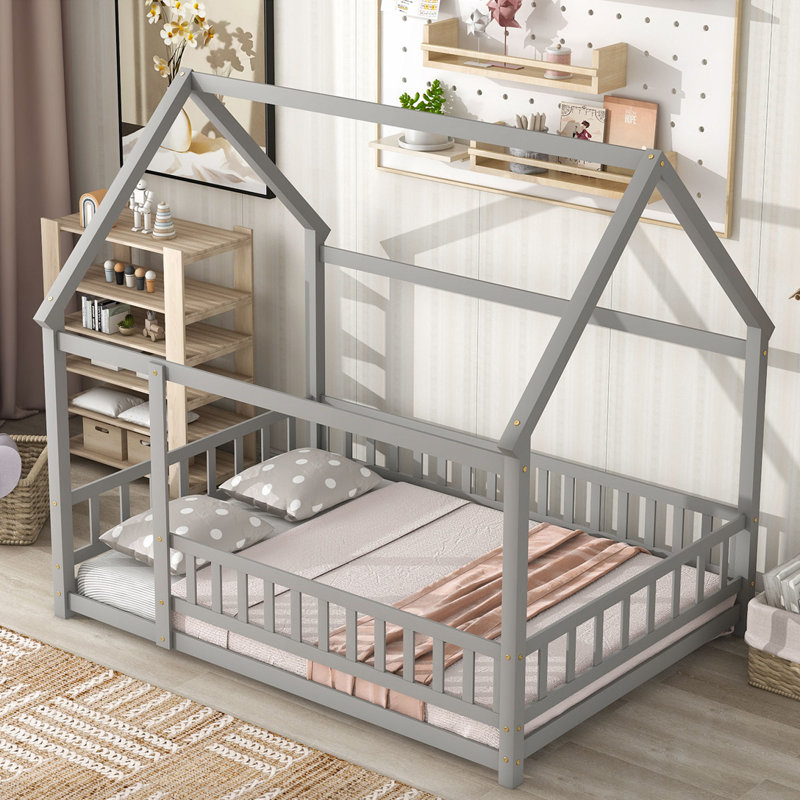 Lit en bois Ashton, Double, gris