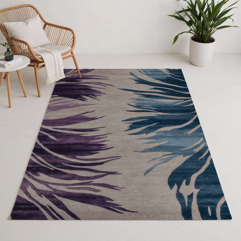 Tapis intérieur et extérieur gris Watercolor, Rectangle 9 pi x 12 pi