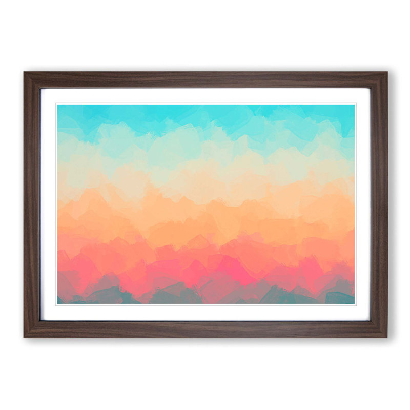 Colourful Sky in Abstract - Picture Frame Graphic Art Print, 48cm H x 65cm W x 2cm D, Walnut Framed