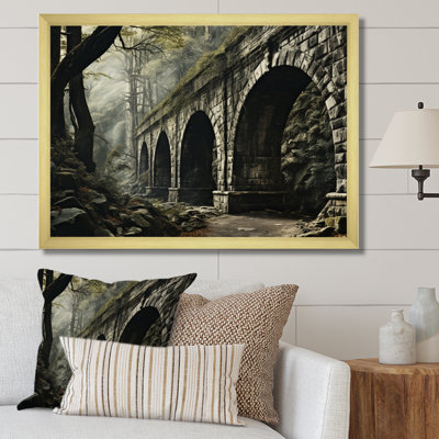 «Maclay Gray Bridge Rustic Archway Slate I», reproduction sur toile