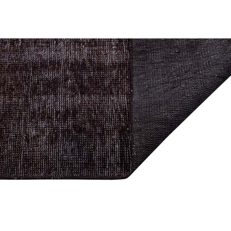 Tapis oriental noir en laine noué à la main brun et noir