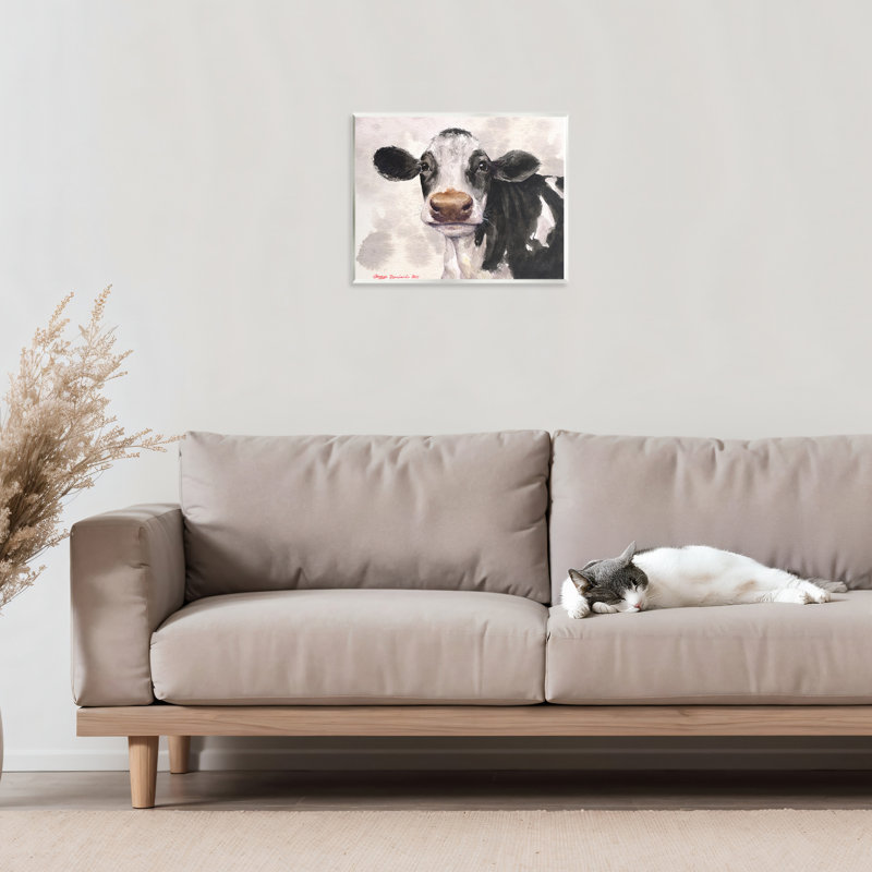 Vache mignonne avec plaque murale abstraite, design par George Dyachenko