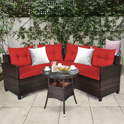 Cilegon 4 Piece Rattan Sofa Seating Group with Cushion by Andover Mills