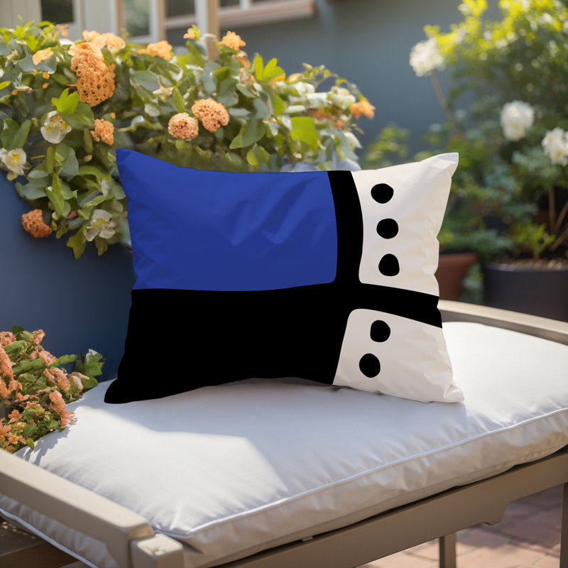 Coussin lombaire réversible intérieur / extérieur Sofi Minimalist, H 18 po x l 25 po, Marine