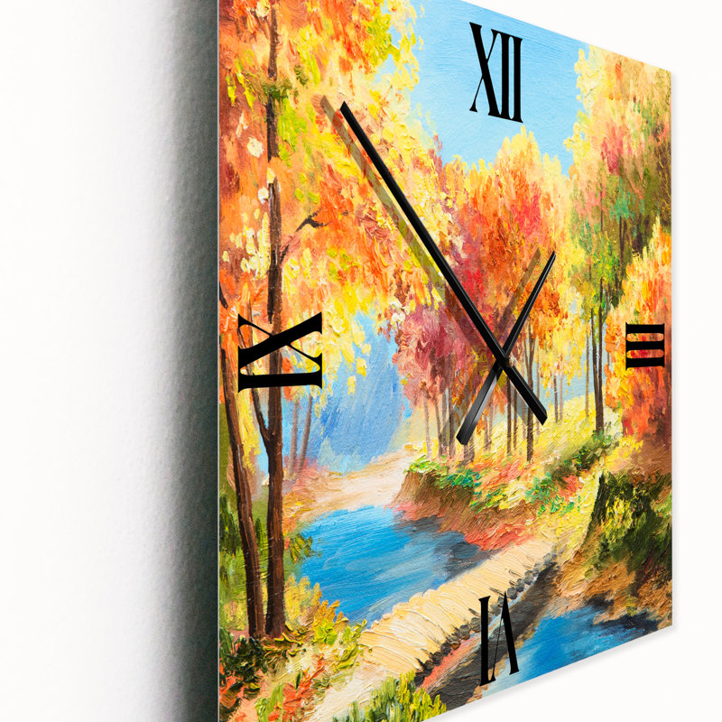 Horloge murale Trees by the Riverside, Grand
