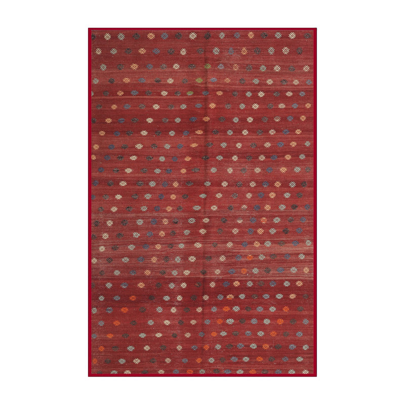 Tapis traditionnel mehroon/noir/bleu, Rectangle 4 pi x 6 pi