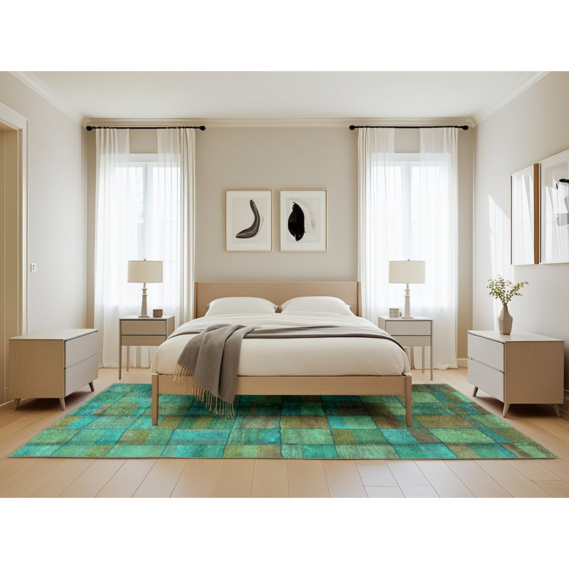 Seith Performance Checkered Indoor Rug, Rectangle 5' x 8'