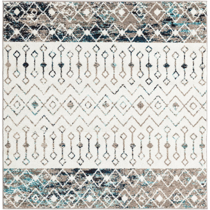 Abstract Indoor Rug, Square 5'3"