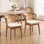 Rustic Dining Chair With Wicker Back And Wide Seat For Dining Room, Parlor