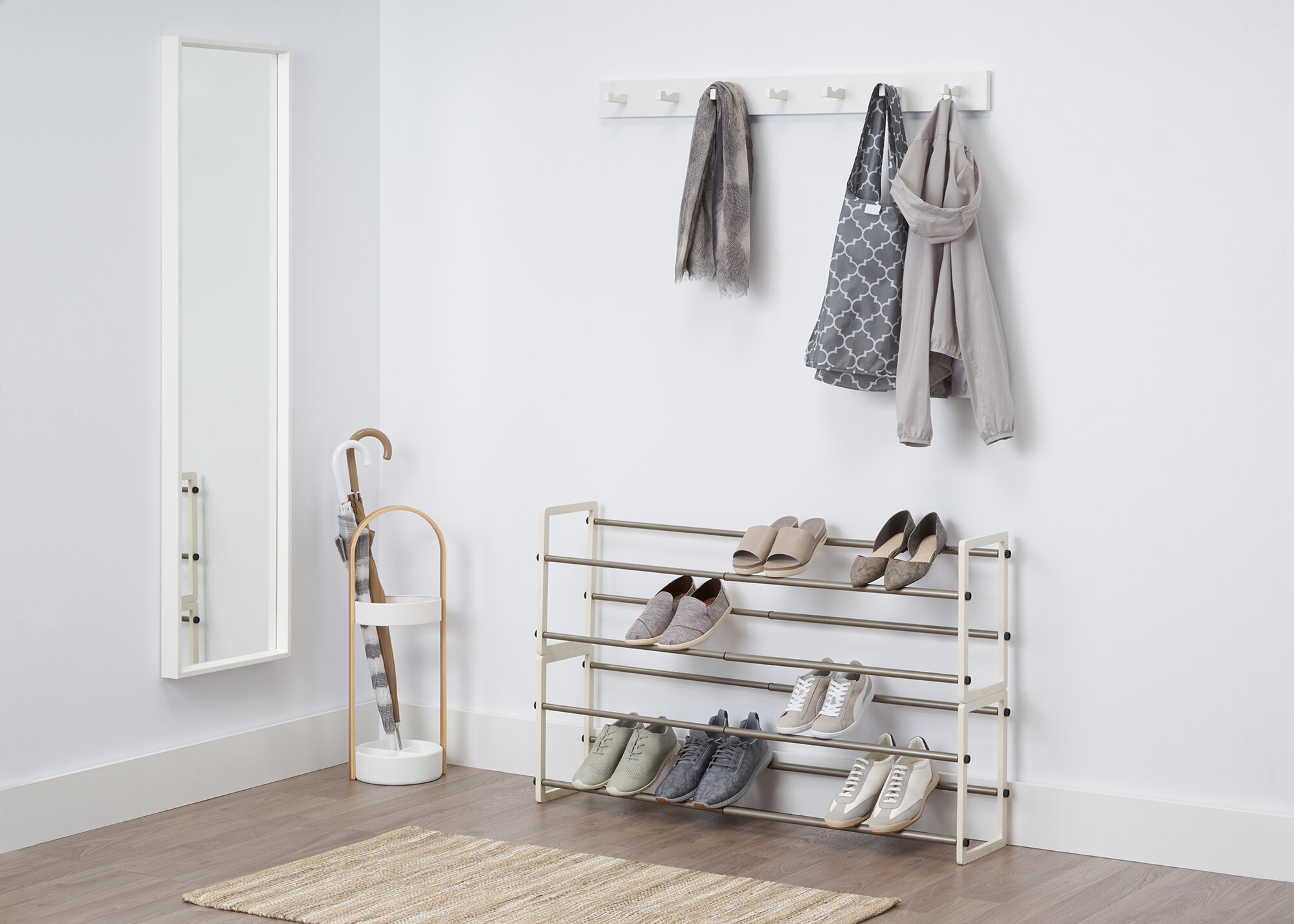 Expandable stackable shoe discount rack