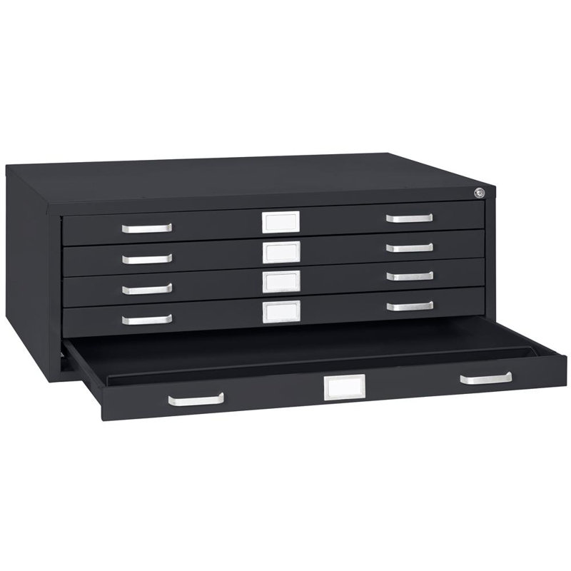 Flat Files Metal Flat Files Cabinet, Black, 16.38'' H x 40.75'' W x 28.38'' D
