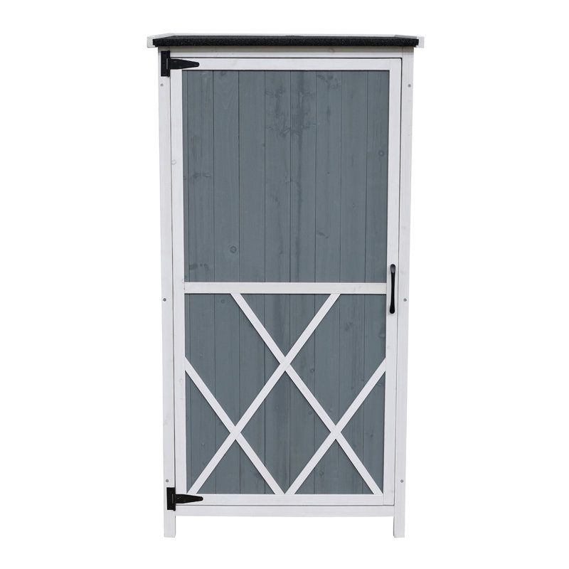 54" Two-Tone Storage Shed With Sloped Roof & 5 Customizable Compartments