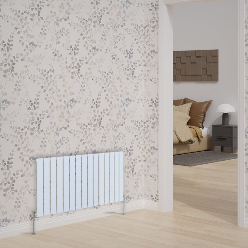 Adah Horizontal Single Flat Panel Radiator, 1, 600mm H x 1020mm W x 52mm D, White