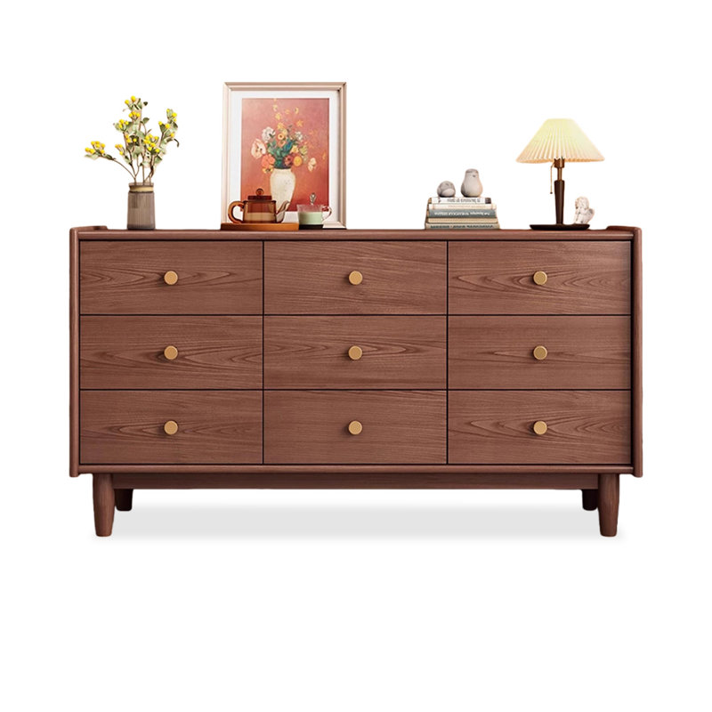 Armoire d'appoint en noyer massif et bois manufacturé