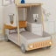 Lit voiture en bois avec coussin, toile de plafond-1284034747