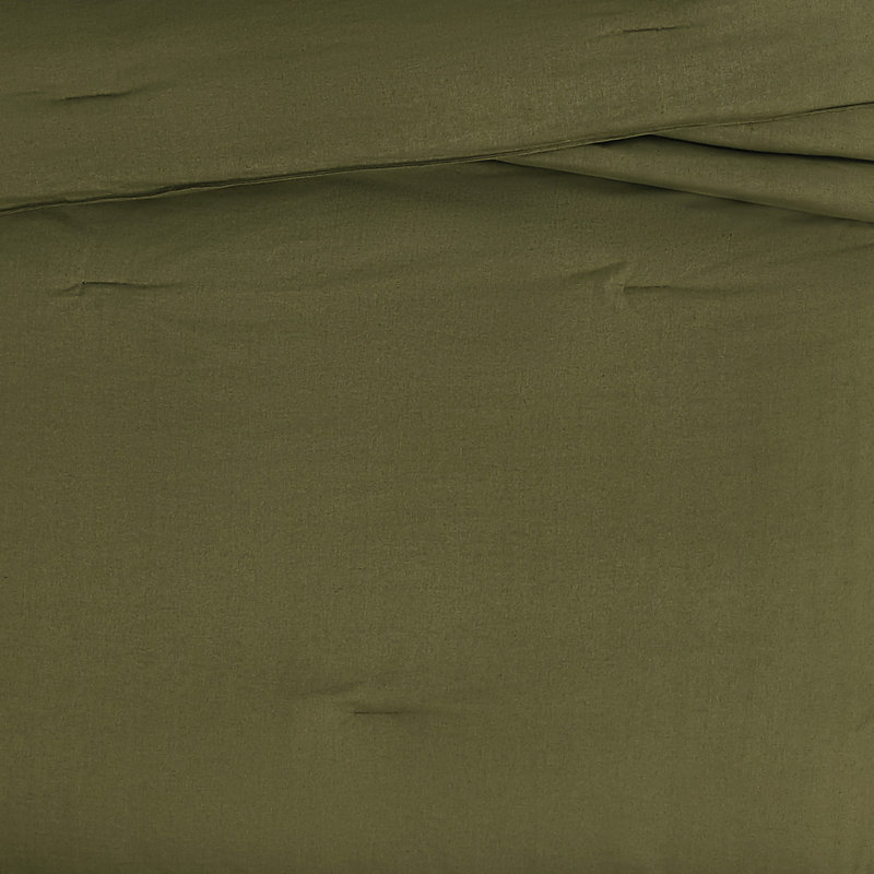 Nena Linen Standard Bedding, King Comforter + 2 King Pillow Shams, Olive Green