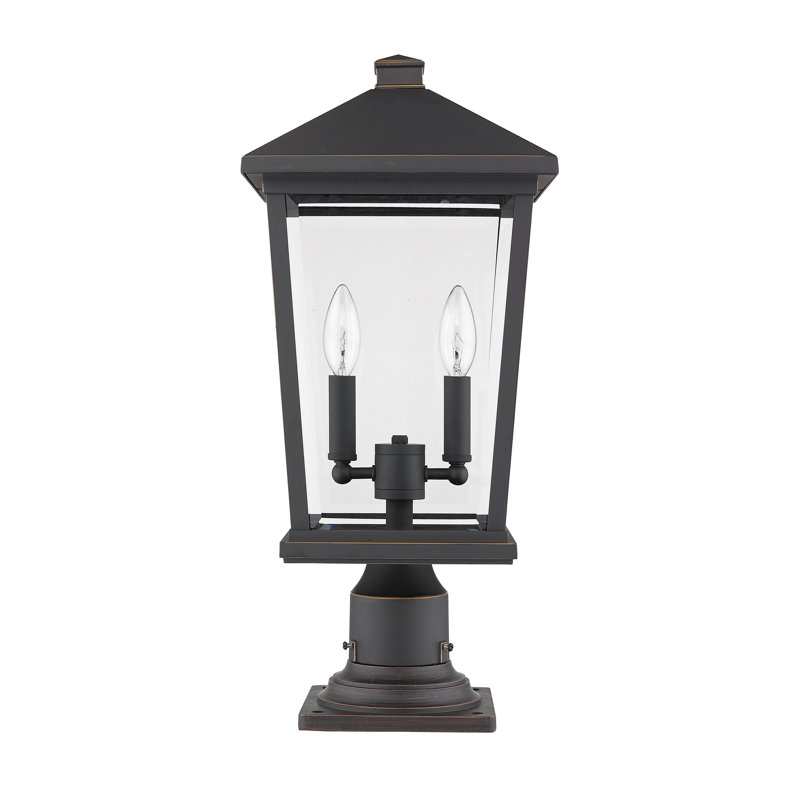 Luminaire suspendu à 2 lumières H 21,5 po Bourke, Bronze huilé