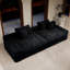 Canapé modulaire en velours côtelé moelleux 2 pièces sans assemblage, noir