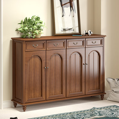 Nut-brown Solid Wood Shoe Storage Bench