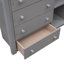 Lit superposé simple au-dessus d'un lit double en bois avec six tiroirs et tablettes flexibles, lit inférieur à roulettes, gris-734543021