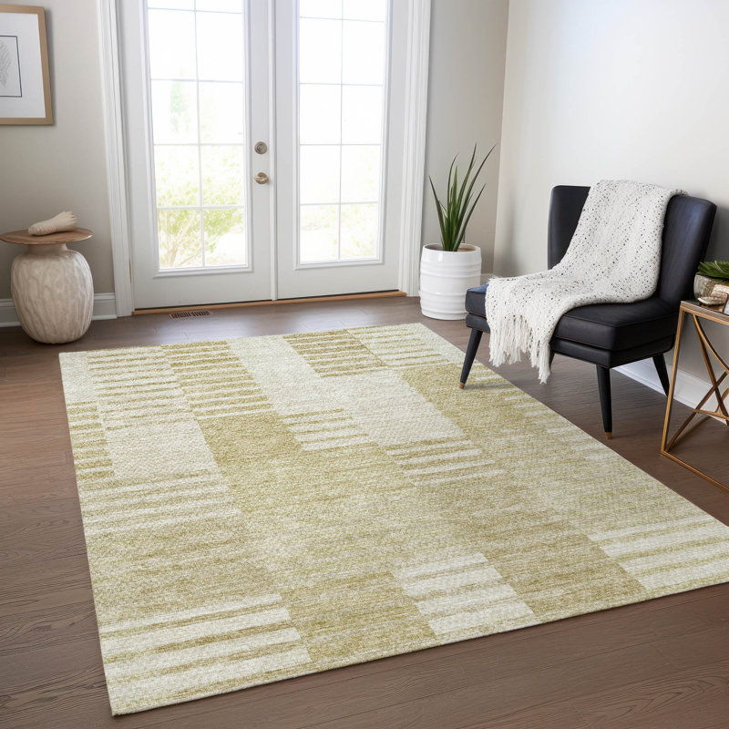 Lavonia Washable Striped Indoor / Outdoor Rug, Rectangle 8' x 10'