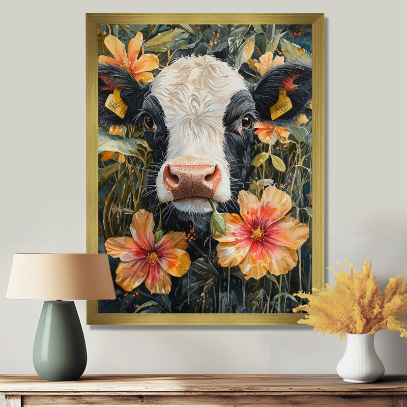 Kenniya - animaux, art mural sur toile, H 20 po x l 12 po, Reproduction encadrée d'une seule photo, Doré