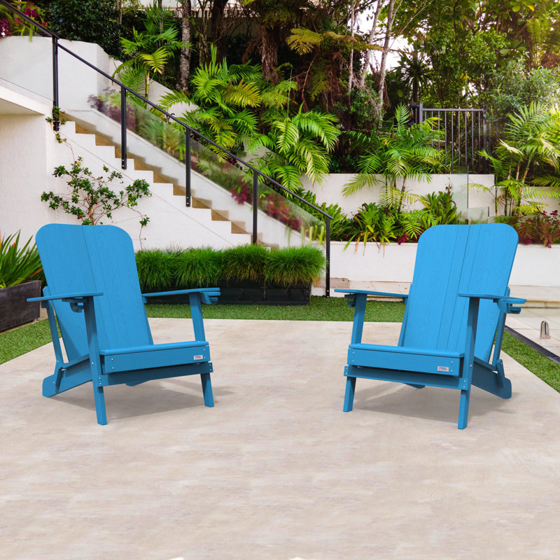 Chaise Adirondack d'extérieur Breianna, Bleu pacifique