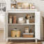 Armoire de rangement avec portes en rotin, étagère réglable pour le salon, la salle à manger ou l'entrée-486681727