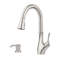 Robinet de cuisine à poignée simple avec distributeur de savon Pfeg F-529-7Tgs Tegley