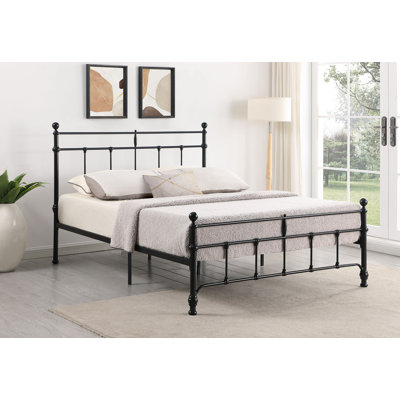 Novak 48-Inch Metal Open Frame Bed Matte Black by August Grove