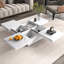39.4'' Square Coffee Table, Marble Veneer, White, Sliding Top & Multipurpose Storage Design White 39.4'', Box