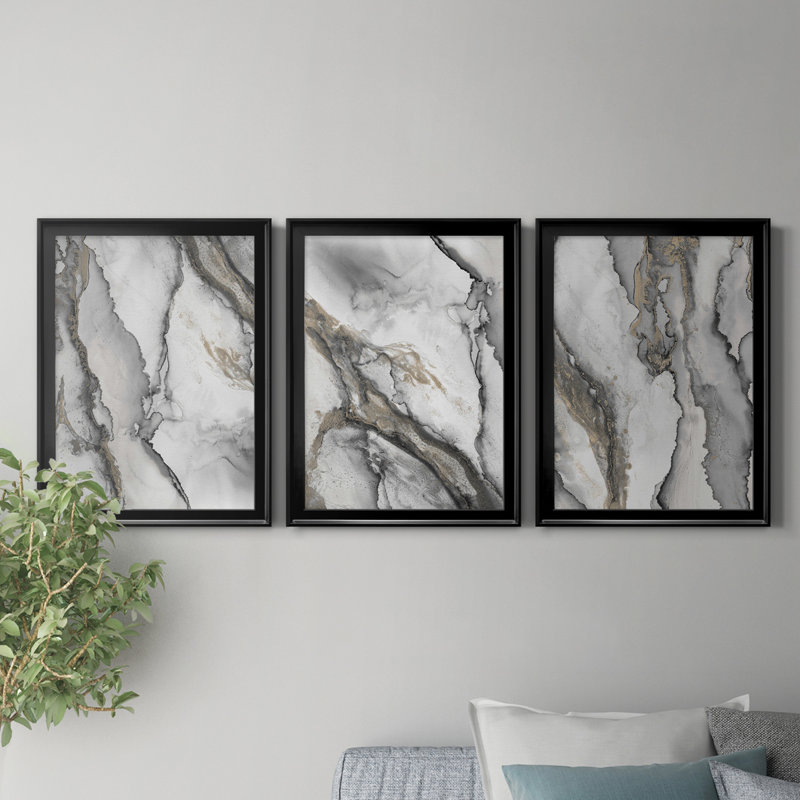 «Abstract Ink Fantasy I», reproduction encadrée de qualité supérieure - prête à être accrochée, Noir