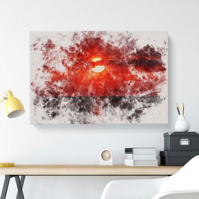 Red Sunset - Wrapped Canvas Print