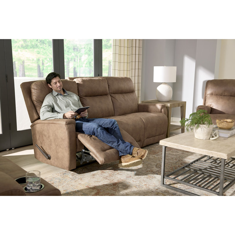 Upholstered 89.5'' Reclining Sofa, Eggshell