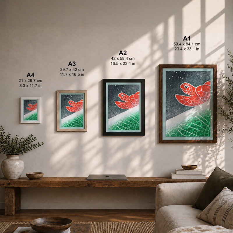 Drifting Turtle Geometric 1 Piece Single Picture Frame Wall Art, A4 - 29.7 x 21.0 cm, White