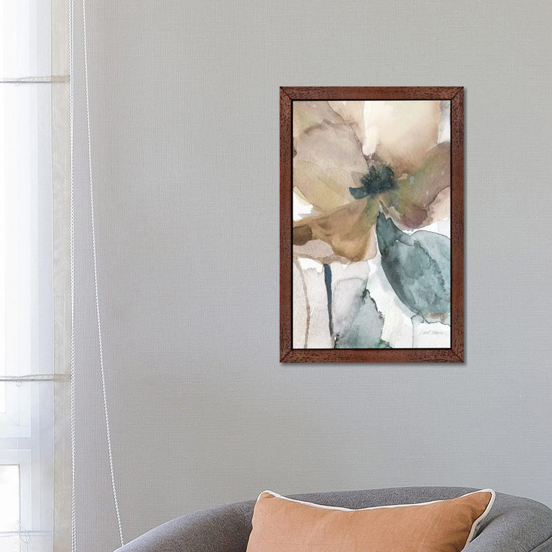 Poppy I by Carol Robinson - Painting on Canvas, 30.48 cm H x 45.72 cm W, Brown Framed