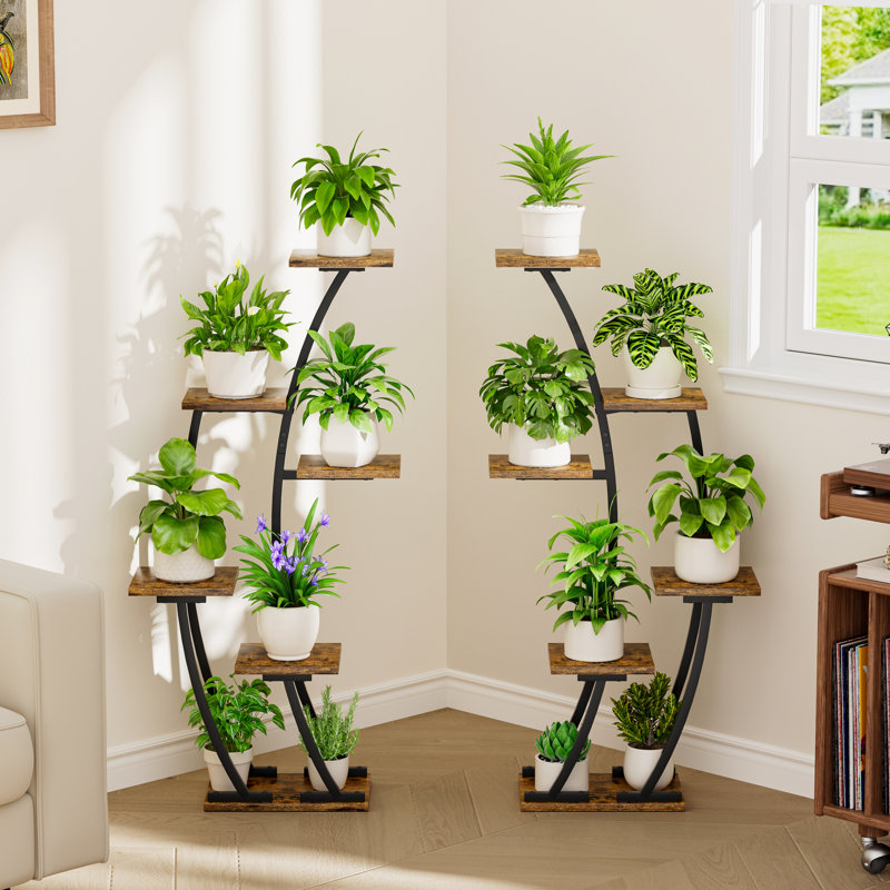 41 po Support pour plante d'intérieur avec lumières de croissance, paquet de 2 supports pour plante d'intérieur, plante à fleurs à 6 niveaux