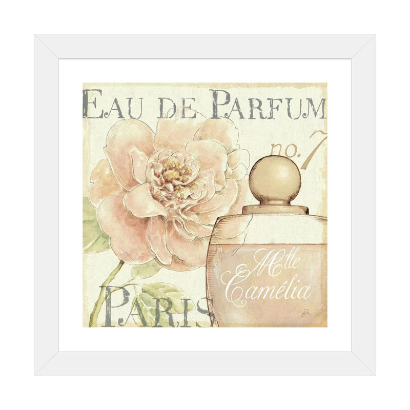 «Fleurs and Parfum II» par Daphne Brissonnet - impression d'art graphique, H 24 po x l 24 po x p 1 po, Papier encadré blanc