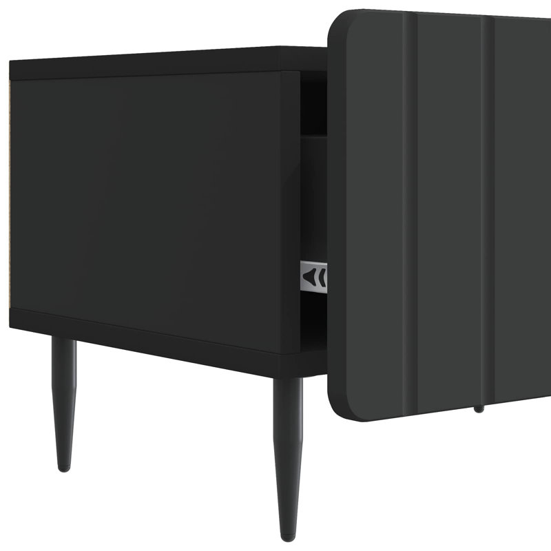 Unfinished TV Stand, Black, 32cm H x 147cm L x 34.5cm W