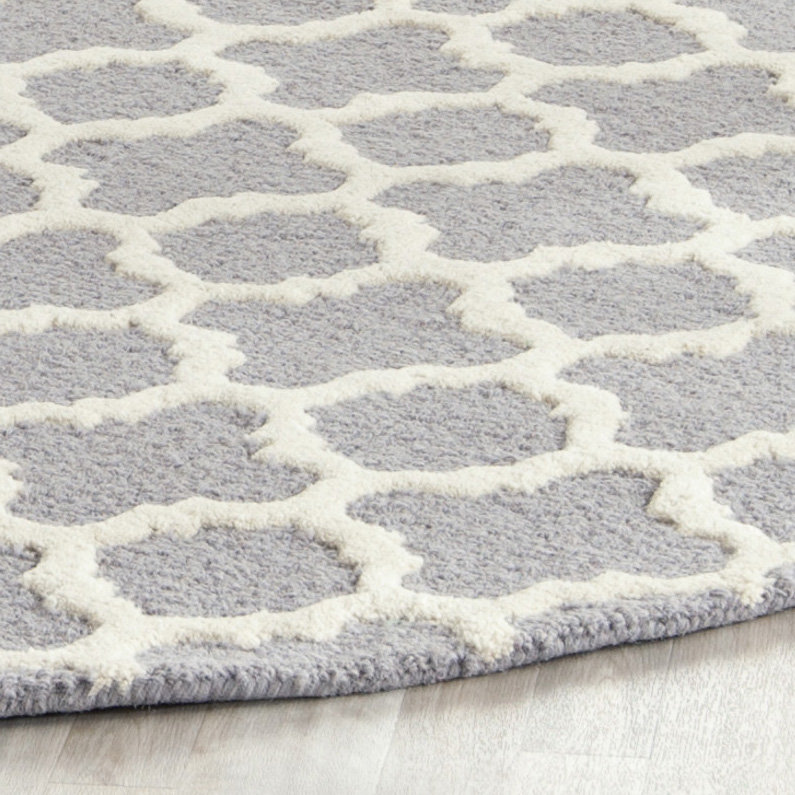 Tapis argent / ivoire Cannen Ilion, Rond 6 pi