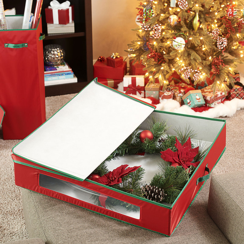 Maye Window Vision Wreath Storage, 7.5" H x 30" W x 30" D