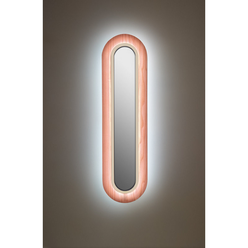 Applique murale à DEL lentille super ovale par MUT Design, H 30,7 po x l 8,7 po x P 1,8 po, Rose pâle, Ivoire mat