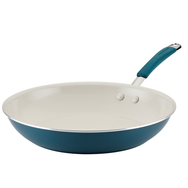 Rachael Ray Cucina Ceramic Nonstick, Frying Pan / Skillet, 12.5", Marine Blue